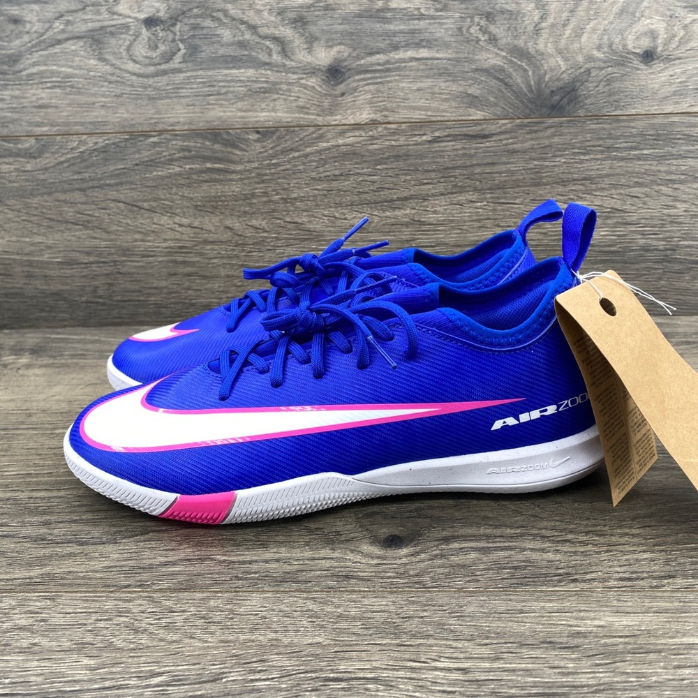 Nike Air Zoom Mercurial Vapor 15 Academy IC Kids 6Y Blue Pink FQ8411-446